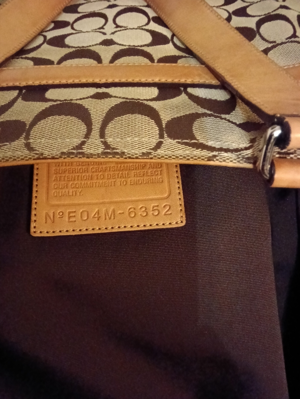 #V5 Coach Hampton VINTAGE Tan/Khaki Sign. Canvas Belted Tote Creed- E04M-6352 - Picture 13 of 16